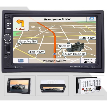 GPS НАВИГАЦИОННА СИСТЕМА ДВОЕН ДИН, УНИВЕРСАЛЕН С РАДИО, BLUETOOTH, MP3, СЛОТ ЗА КАРТА, USB ПОРТ