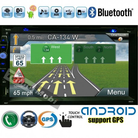 GPS НАВИГАЦИОННА СИСТЕМА ДВОЕН ДИН С ANDROID, УНИВЕРСАЛЕН С РАДИО, BLUETOOTH, MP3, СЛОТ ЗА КАРТА, USB ПОРТ